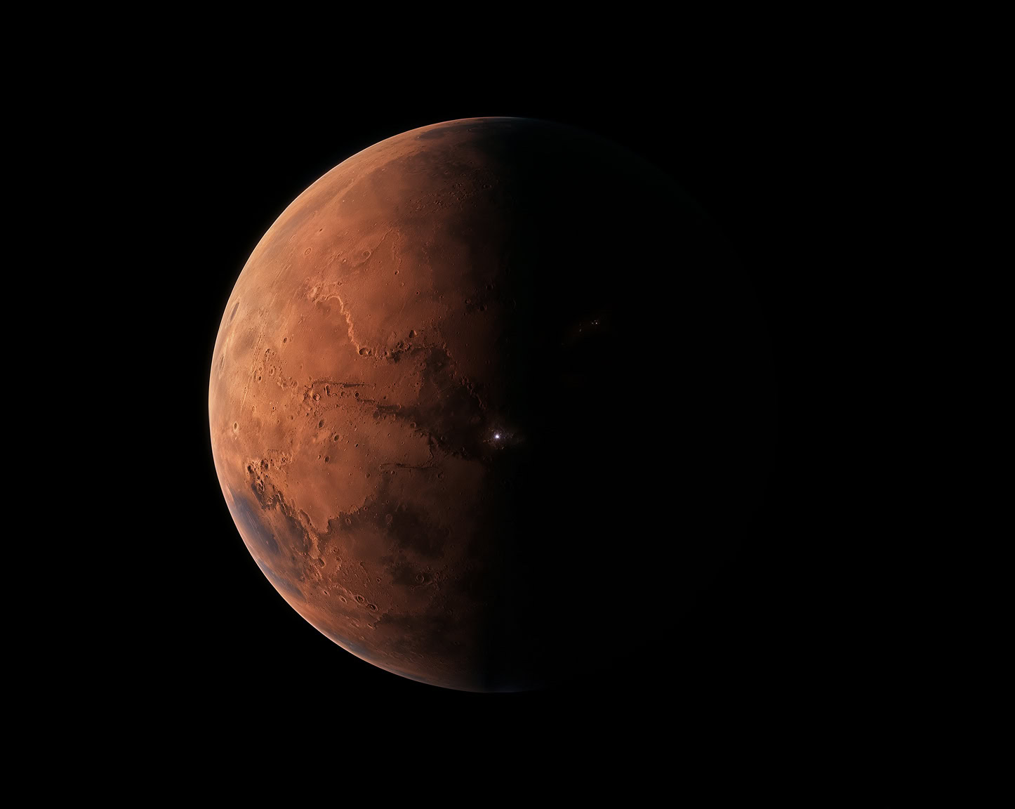 Faded Mars with a city